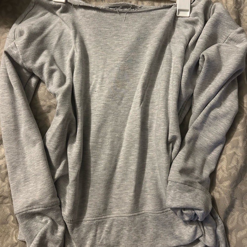 Gray Off-Shoulder Sweater